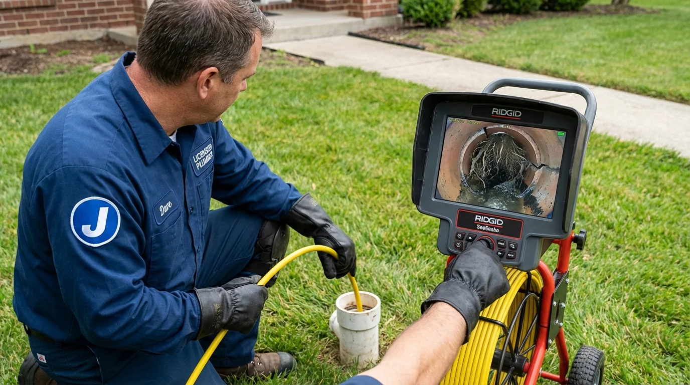 Sewer camera inspection being performed by Johns Plumbing LLC in Nocona